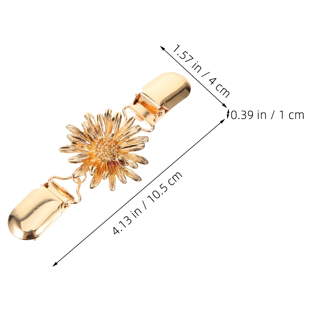 2pcs Shawl Clip Metal Cardigan Clasp Flower Design Clothes Fastener For Women Scarf Sweater Shawl Fixing Clip Clothing