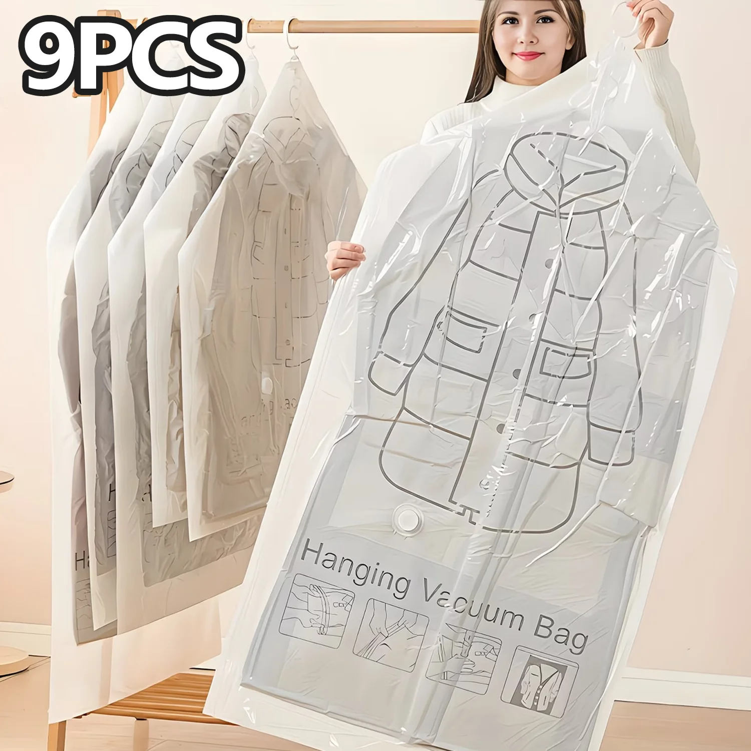 Nine dust-proof garment bags, clothing dust covers, clothing protection covers, closet outer covers, dust-proof suit bags, trans