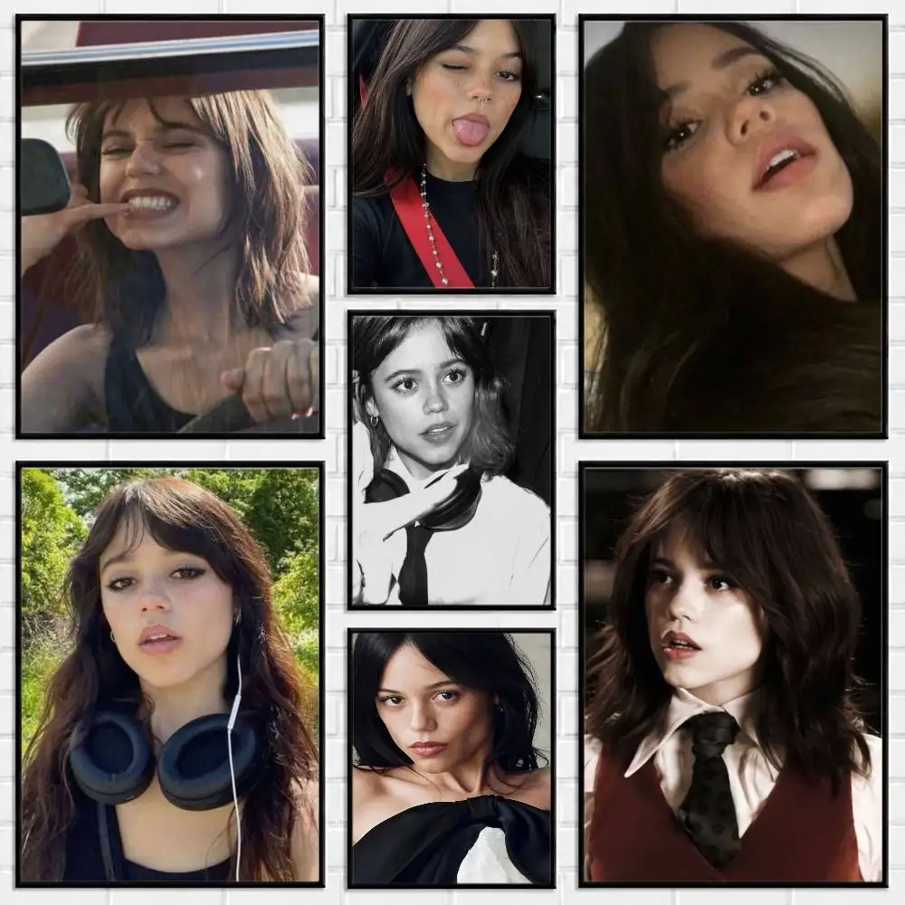 J-Jenna Ortega Actress Poster Versatile HD Waterproof Wall Art Self-Adhesive Decor for Any Space Ideal Gift