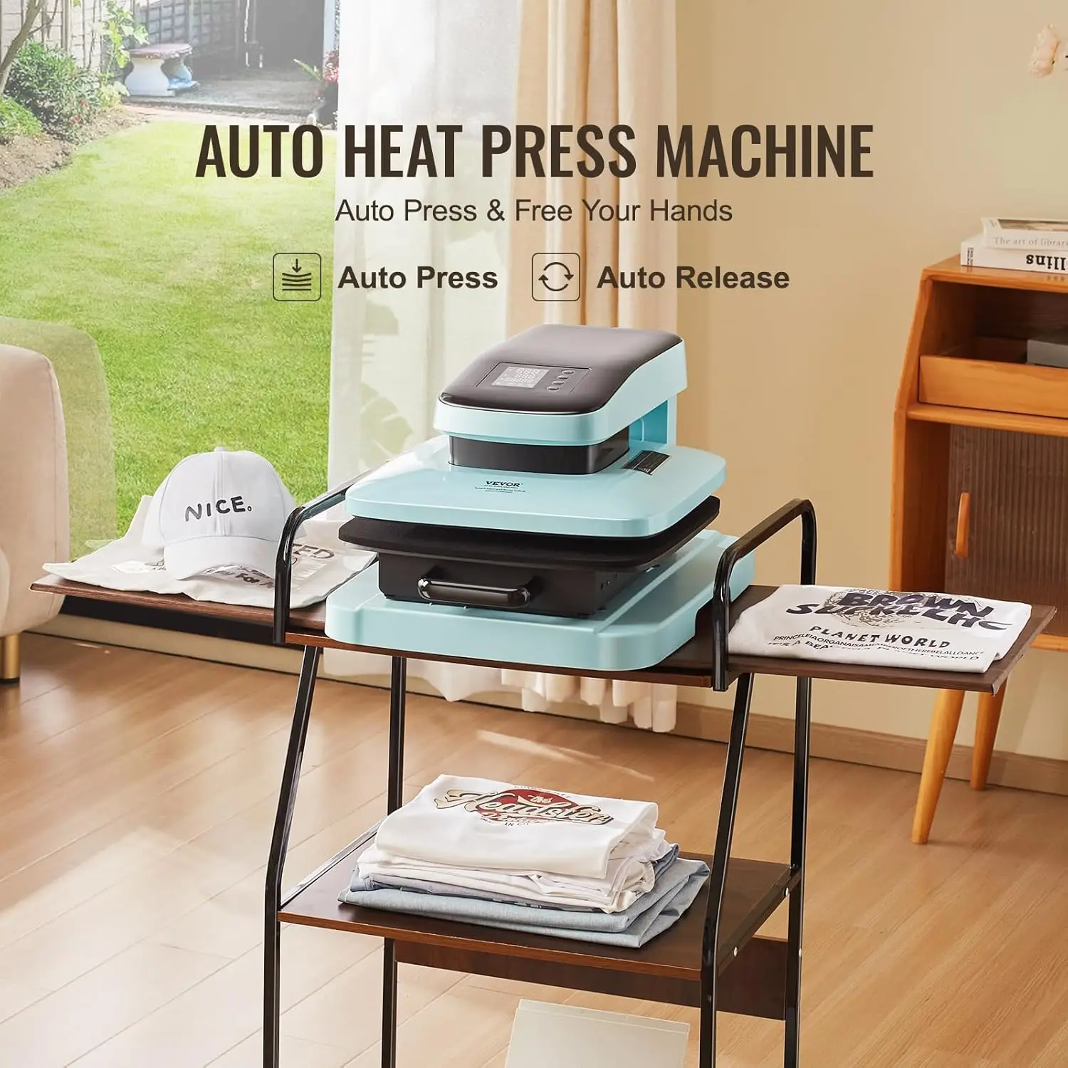 VEVOR Auto Heat Press Machine 15x15, Tshirt Press Machine with Auto Press & Release, Heating Fast & Evenly, Smart Heat