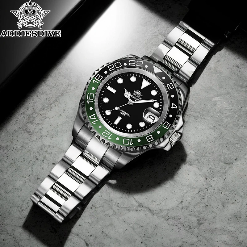 

ADDIESDIVE Luxury Men's Automatic Watch 8215 Mechanical Watch Two-tone Ceramic Bezel Super Luminous Men's Analog Diver Watches