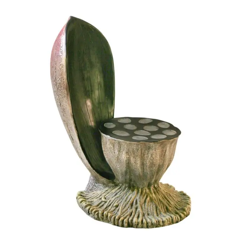 Creative Neoclassical Chinese Resin Lotus Seat Stool, Balcony Low Stool, Carved Design for Adults