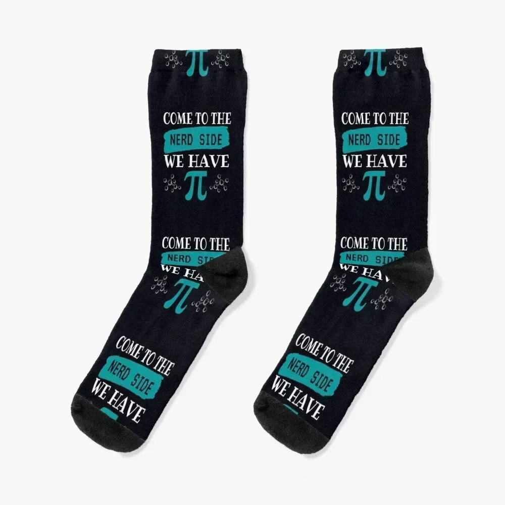 Come To The Nerd Side, We Have Pi - Funny Math and Science Socks Novelties hiphop anime Socks Woman Men's