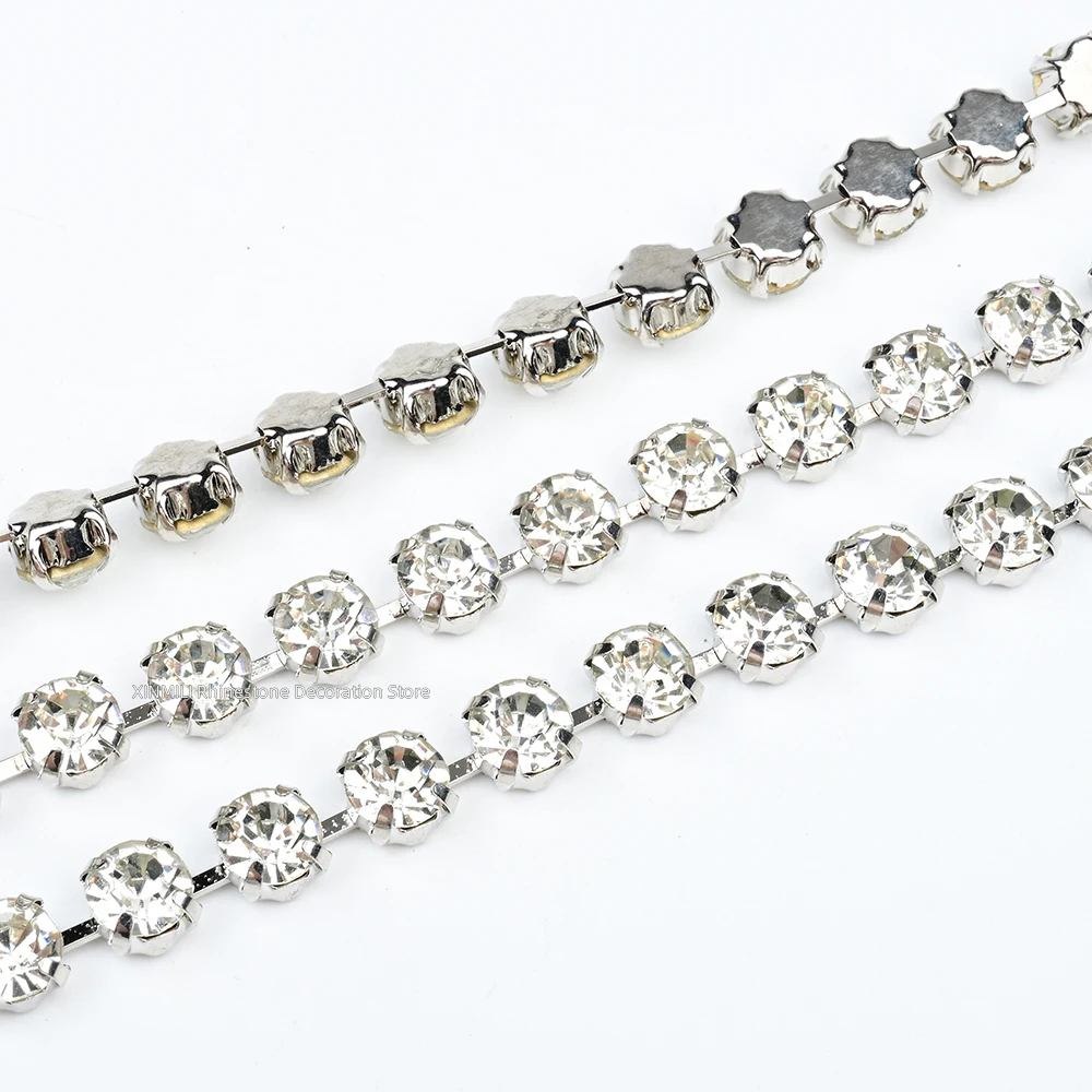 Large Size SS38 8mm High Quality Rhinestone Cup Chain Metal Claw Sew on Crystal DIY Clothes Shoes Bags Jewelry Trimming Ornament