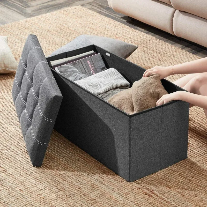 Wooden Storage Box Multifunctional Bench Chair Folding Storage Cabinet Modern Organizer for Living Room Things for The Home