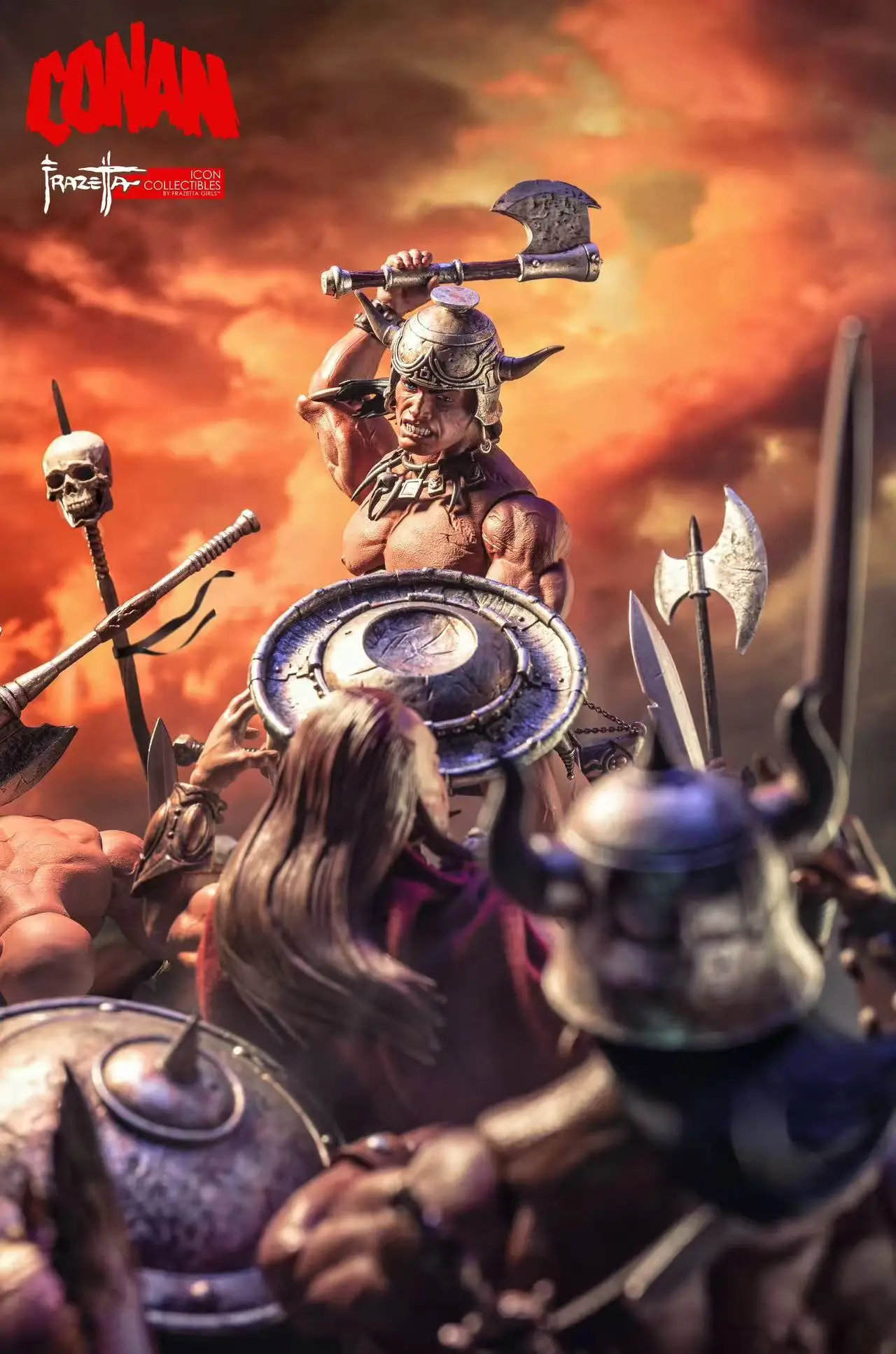 In Voorraad 1/12 Schaal Barbarian Soldaat Warrior Frazetta Meisjes Serie 6 inch Action Figure Pop Collectie Bureau Kid Verjaardagscadeautjes