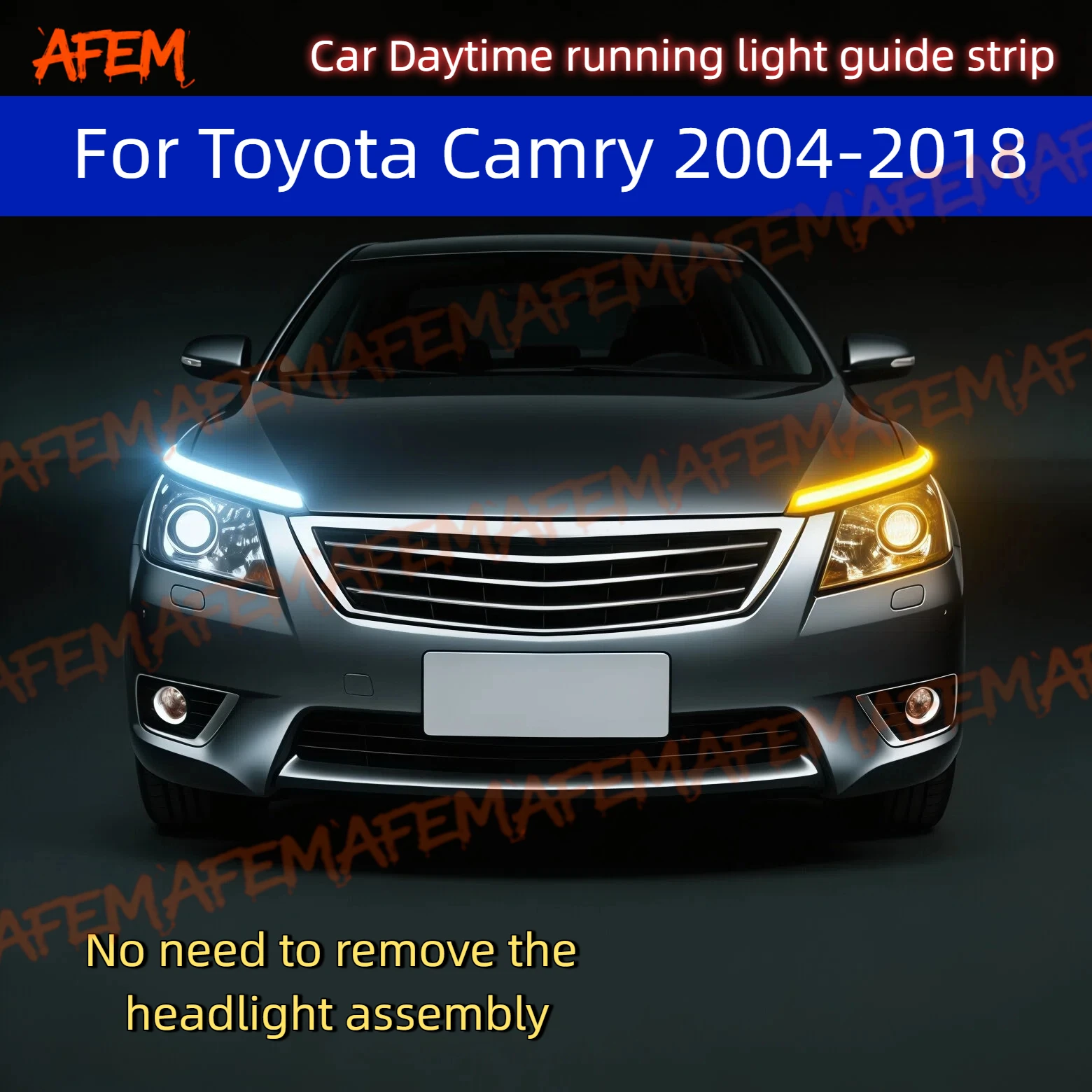 

2Pcs 12V Led Guide Strip Headlight For Car Daytime Running Lights Turn Signal Bulb DRL For Toyota Camry 2004-2018