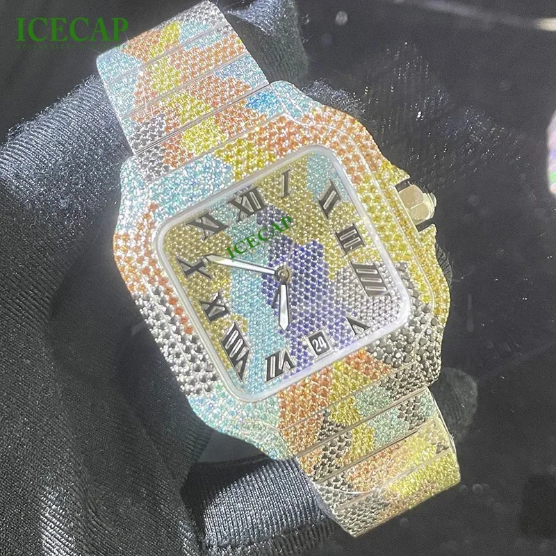 Hip Hop Jewelry Factory Price Ice Out Watch Luxury Fashion Bling Bling Full Of Diamond Watch For Men And Women