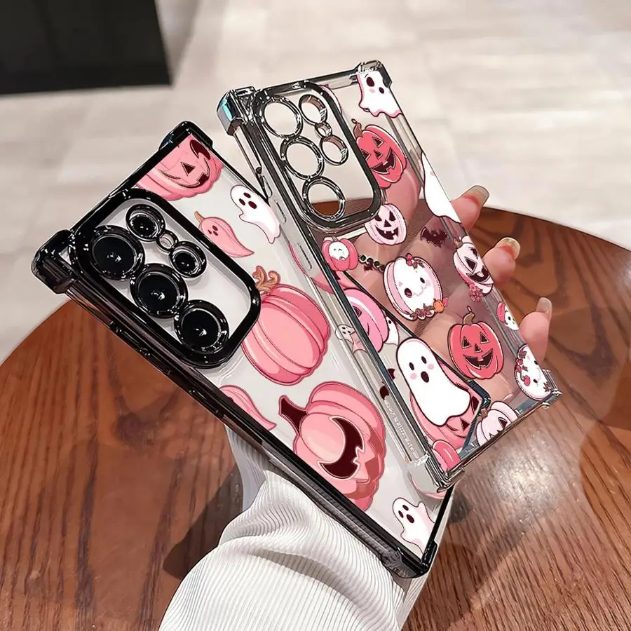 Custodia per fantasma felice zucca di Halloween per Samsung Galaxy S25 Edge S23 S20 FE S22 Ultra S21 Plus S24 Cover per telefono