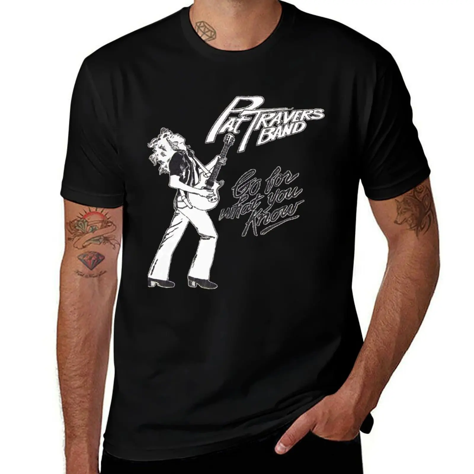 pat travers band blues T-Shirt Heavy Duty Casual Work Tee T-Shirt