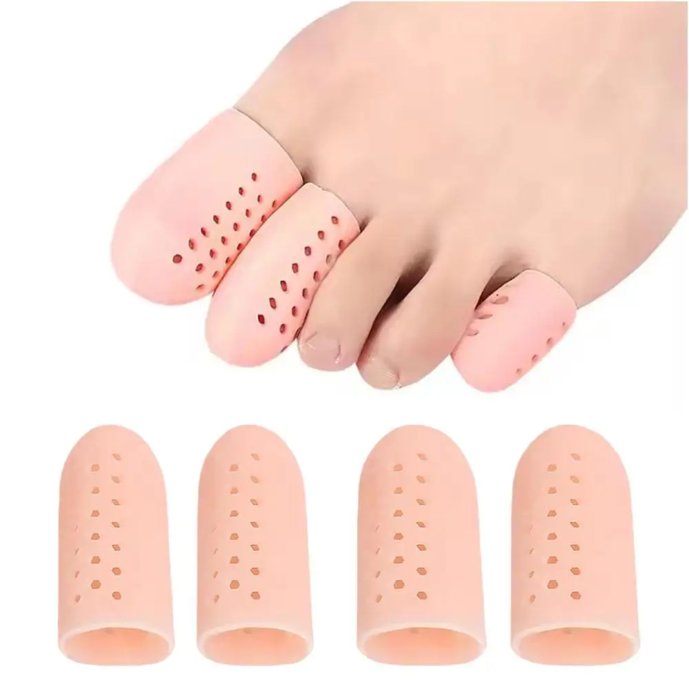 Protectores de silicona para los dedos de los pies, antifricción, Color sólido, cuidado de los pies, ampollas del pulgar con agujero, cubierta para el dolor, tubo de maíz, alivio de la manga del dedo del pie, S2M9