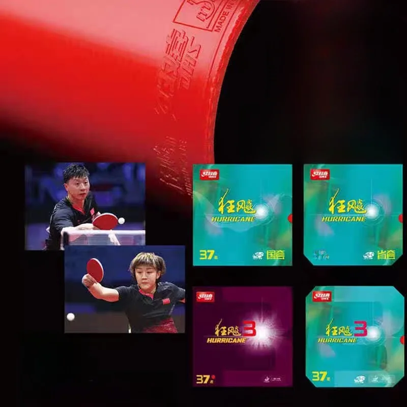 red-double-happiness-37-degree-soft-anti-gum-neo-hurricane-3-table-tennis-paddle-rubber-cover-thick-sponge-for-offensive-play