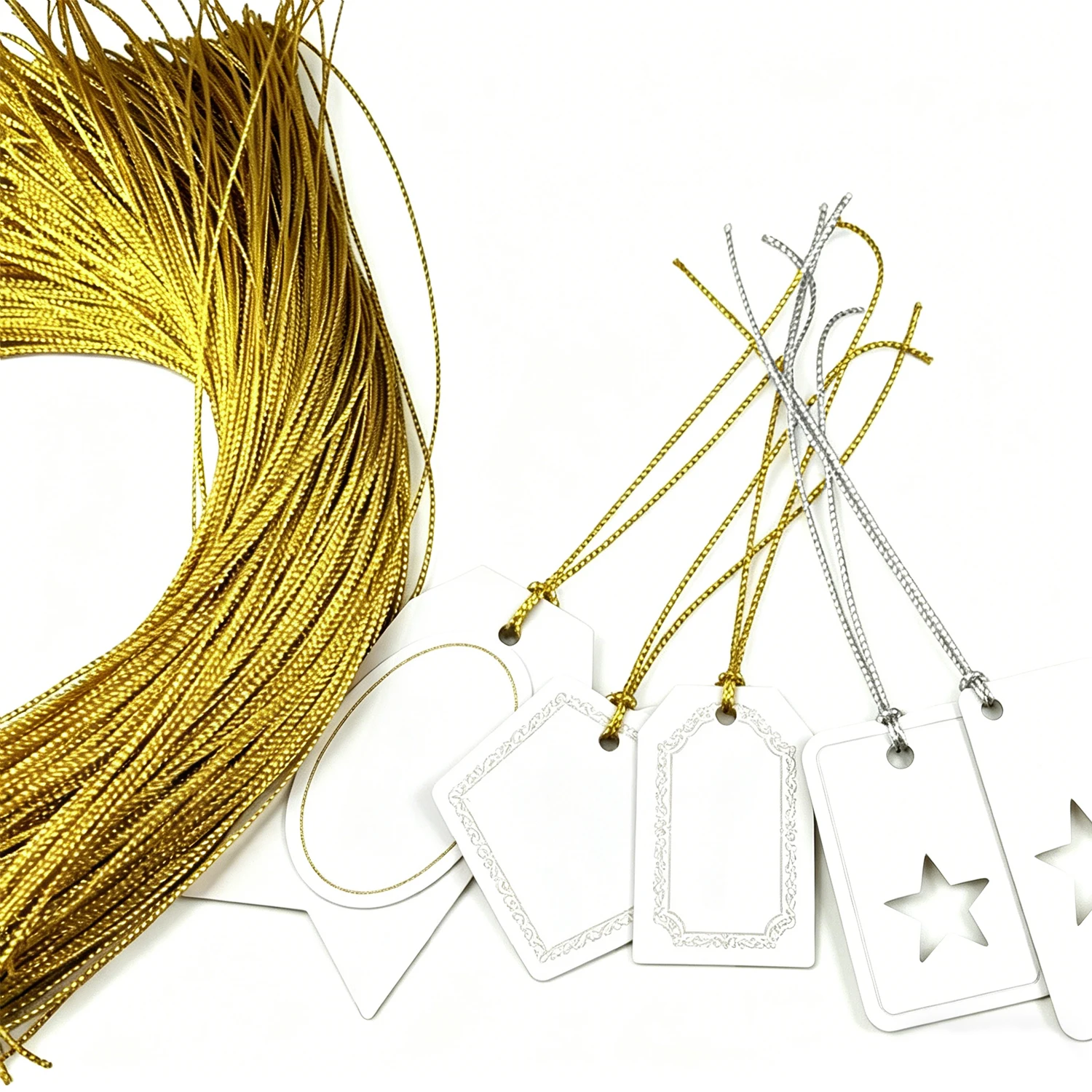 Immagine 4: Filo per Etichette in Argento/Bianco/Oro da 30/100/200 Metri, Filo per Gioielli, Corda per Etichette Regalo Fai-da-Te, Corda per Appendere Etichette 1/1,5mm