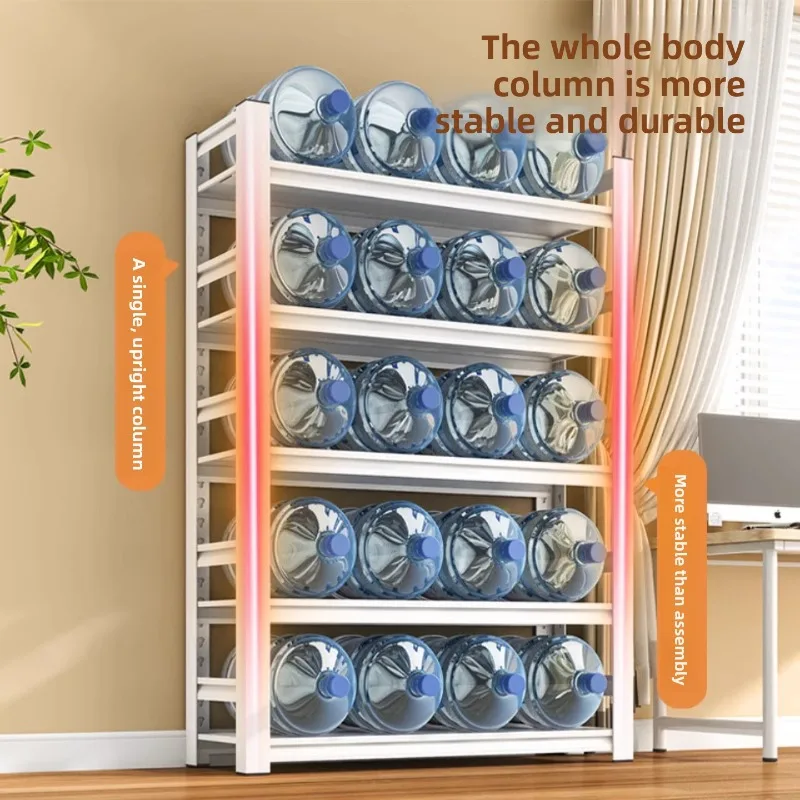 Ironwork Multi Level Floor Shelf Bookshelf Storage Unit Family Living Room Kids Library Organizing Rack Home Display Unit