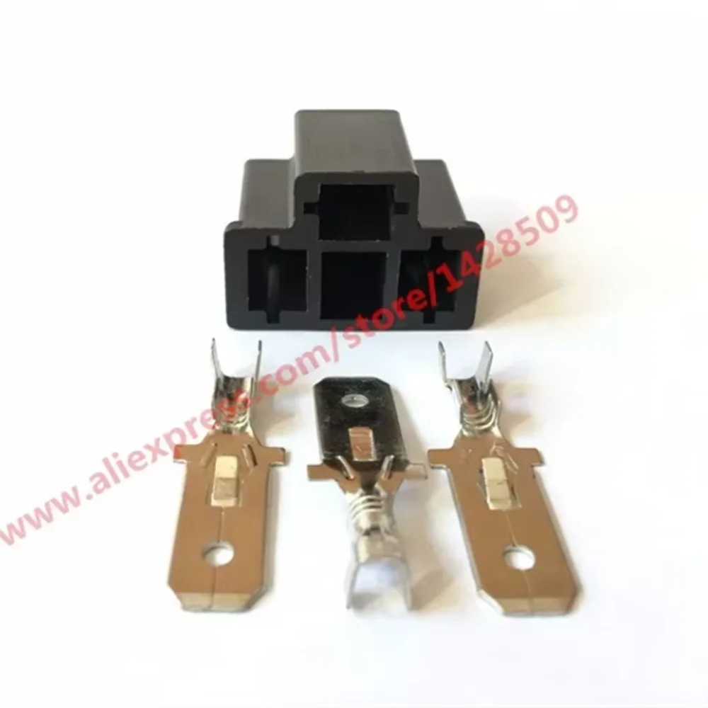 1 Sets PA66 Motorcycle H4 3 Pin Unsealed Cable Wire Connector Electrical Connector Automotive Plug Lamp Holder Socket