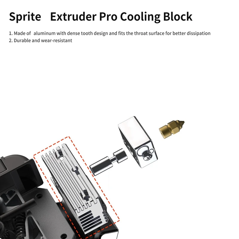 5Pcs Cooling Block For Sprite Extruder 3D Printer Accessories For Ender3 S1 Plus Pro/CR10 Smart Pro/Ender-3 V3 SE Etc