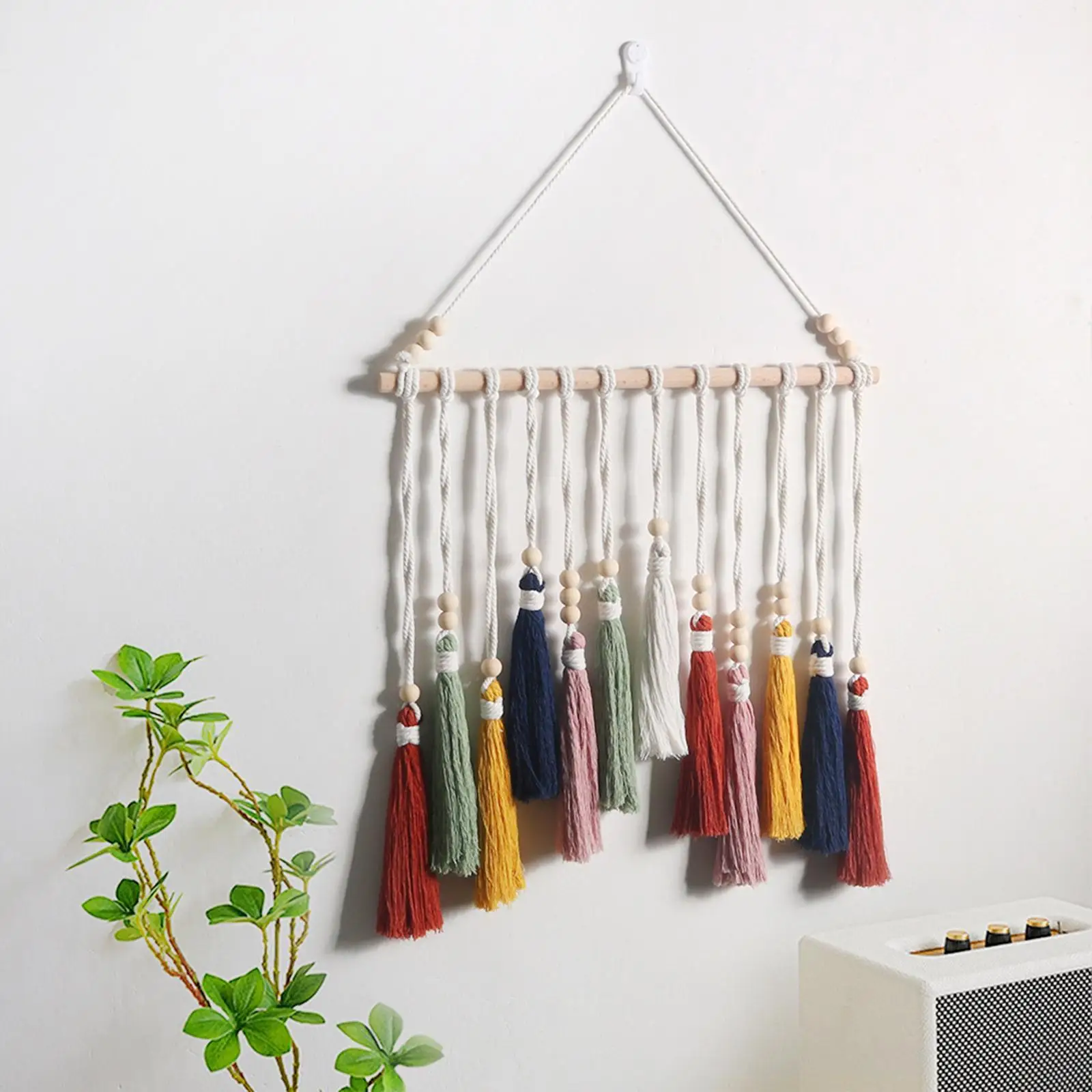 

Macrame Wall Hanging Handmade Art Bohemian Wall Decor Cotton Thread Tassel for Bedroom Kitchen Living Room Birthday Gift Dorm