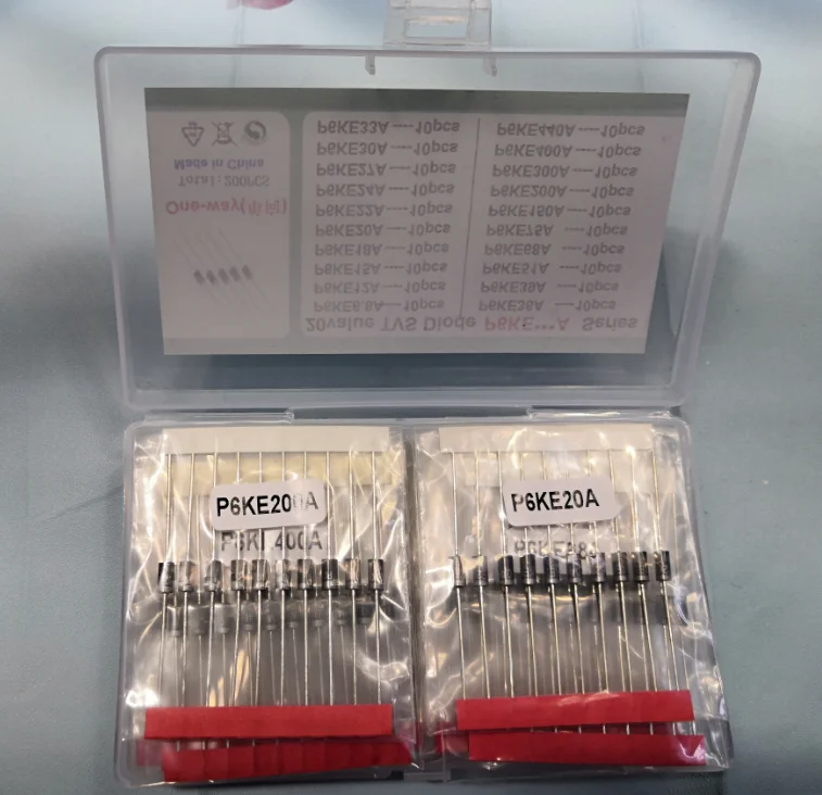 200PCS=20values*10pcs TVS Diode Kit P6KE6.8 To 440 A/CA  12/15/18/20/22/24/27/30/33/36/39/51/68/75/150/200/300/400 Transistor