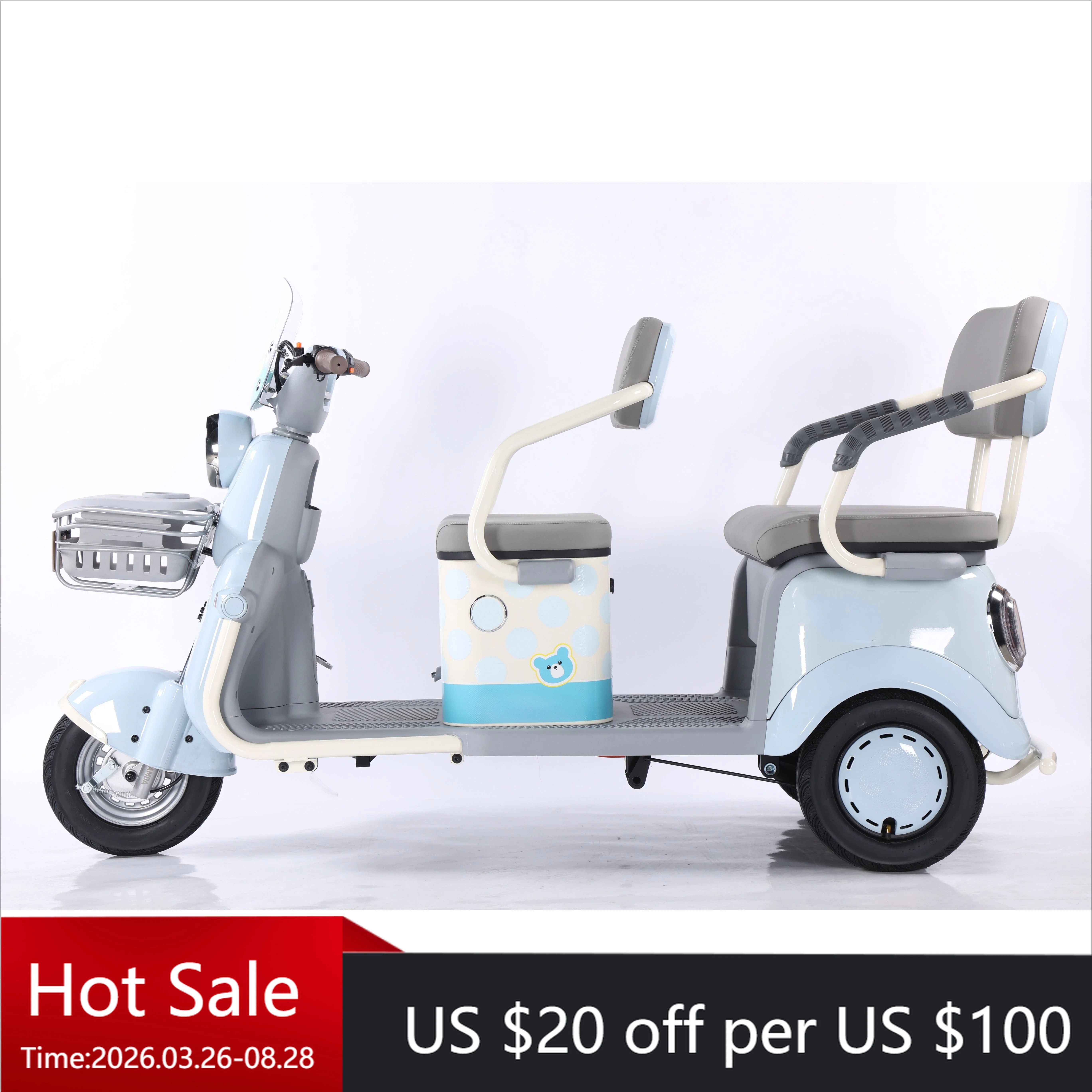 YC China's hot-selling 3-wheel electric tricycle is suitable for heavy household loading in various road conditions