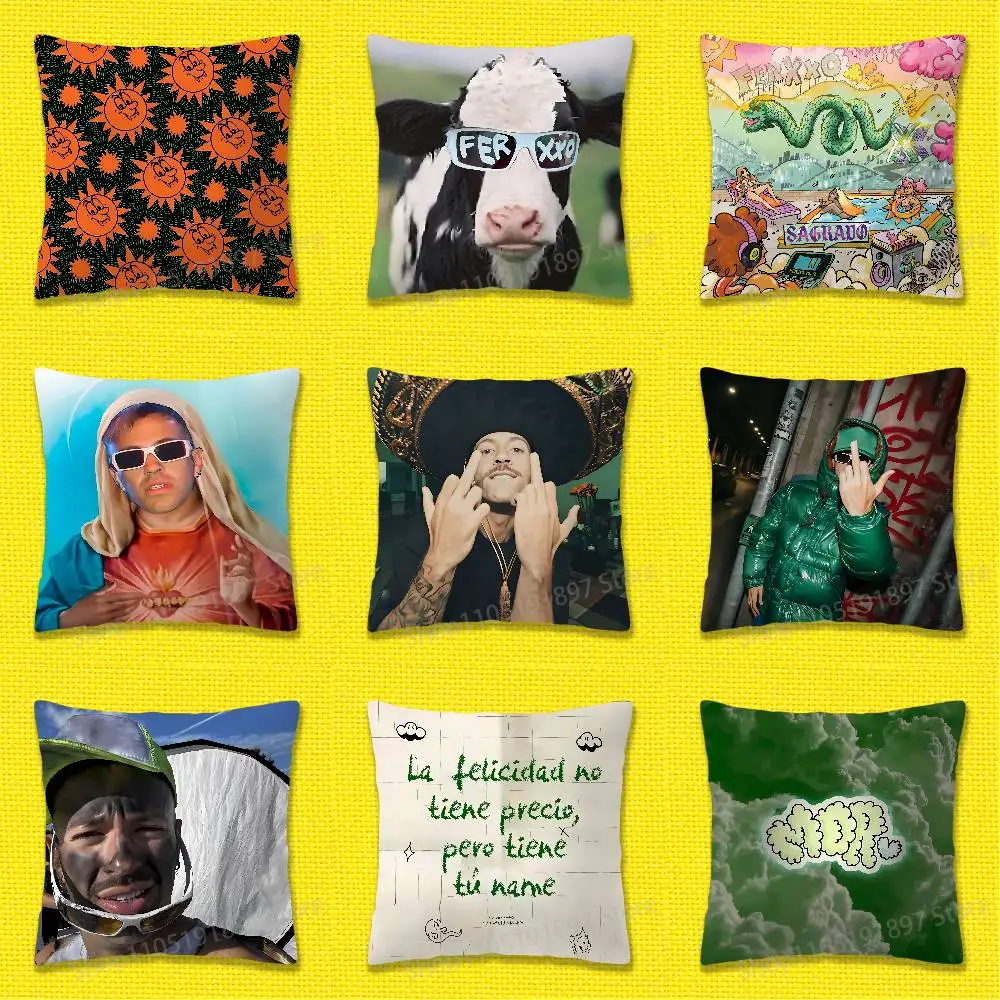 

F-Feid FERXXO VOL X Sagrado FERXXOCALIPSIS Throw Pillow Case For 50cm 30cm 55cm 45*45cm 40cm Square Bed Pillowcase Cover