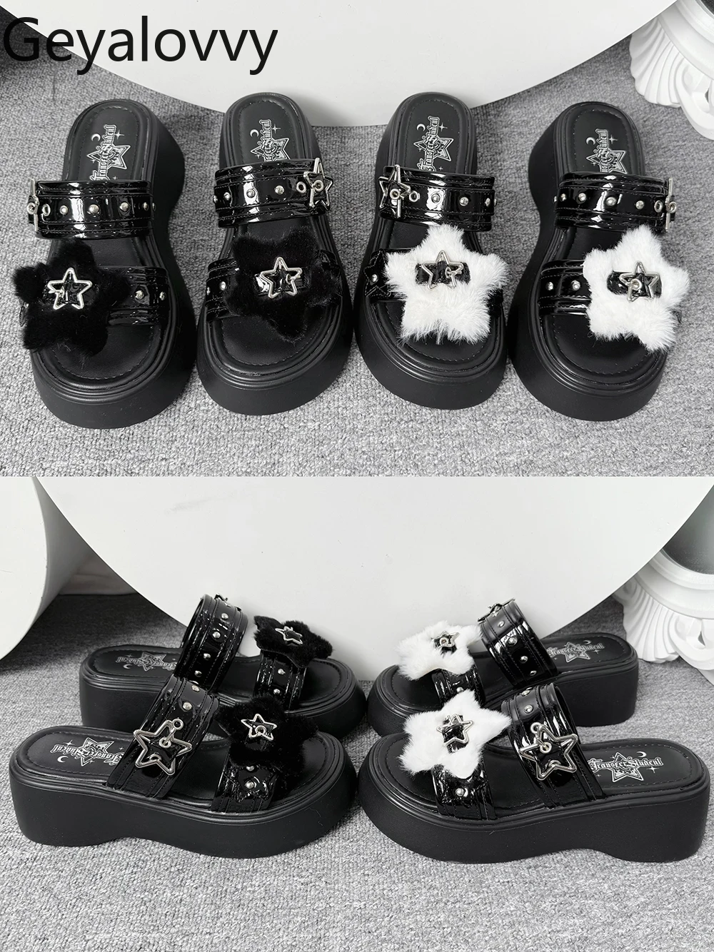 

Punk Y2k Style Original Summer Versatile Y2K Platform Slippers Slip-On Subculture Sandals Casual Eegant Women's Shoes