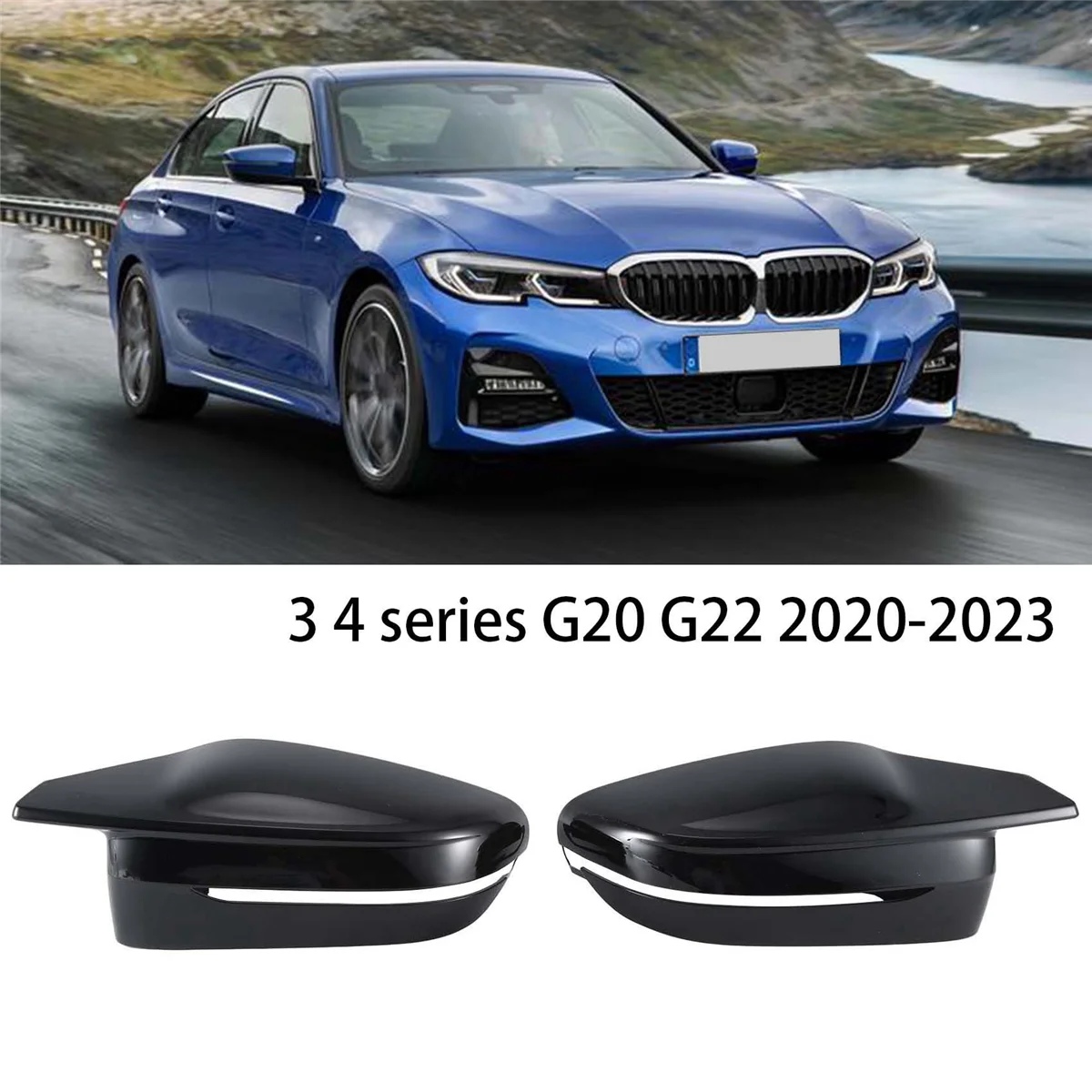 

4 Pieces Set Mirror Case Mirror Cover 1 to 1 Model Car for 3 4 Series G20 G22 2020-2023