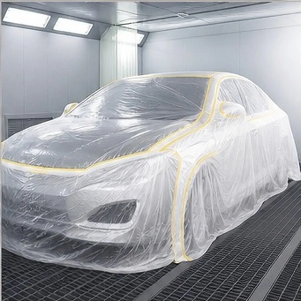 3 Rolls Auto Masking Paper PVC Film Protective Cover for Car Paint Equipment Masking Film 20 Meters for Dust Protection and