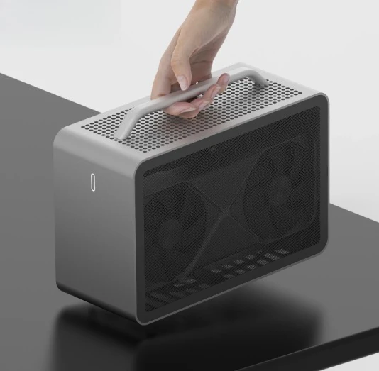 Aluminum Alloy SF3 ITX Handheld Chassis with CNC A4 Structure, Desktop Mesh Air Cooled Portable Case