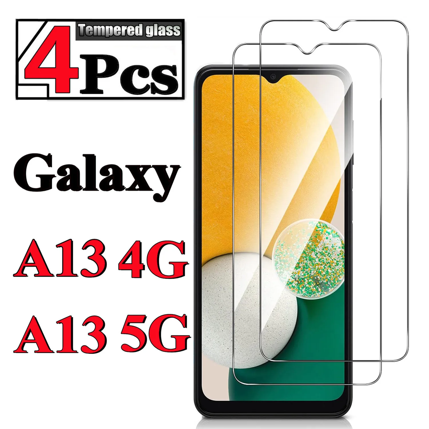 

1/4 piece for Samsung Galaxy A13 4G-5G tempered glass high-definition anti drop function intelligent screen protector glass film