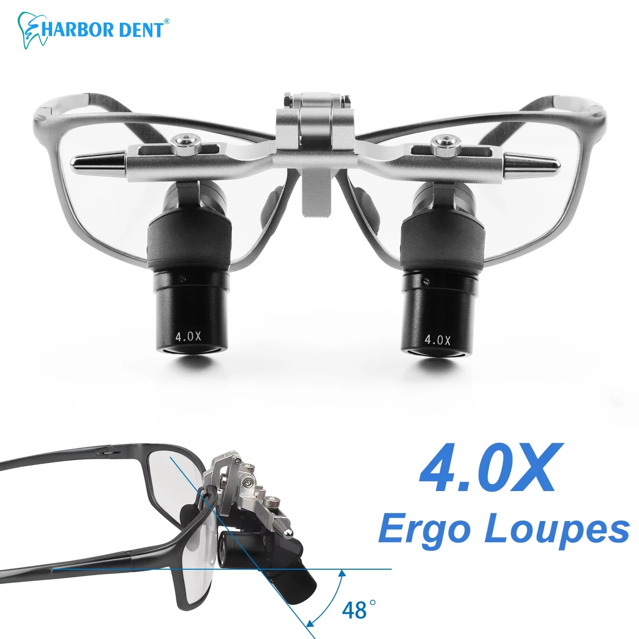 4X Dental Ergo Loupes 48 ° Ergo optical Loupes Oral Surgery Ergo Flip Up Loupes Adjustable working distance