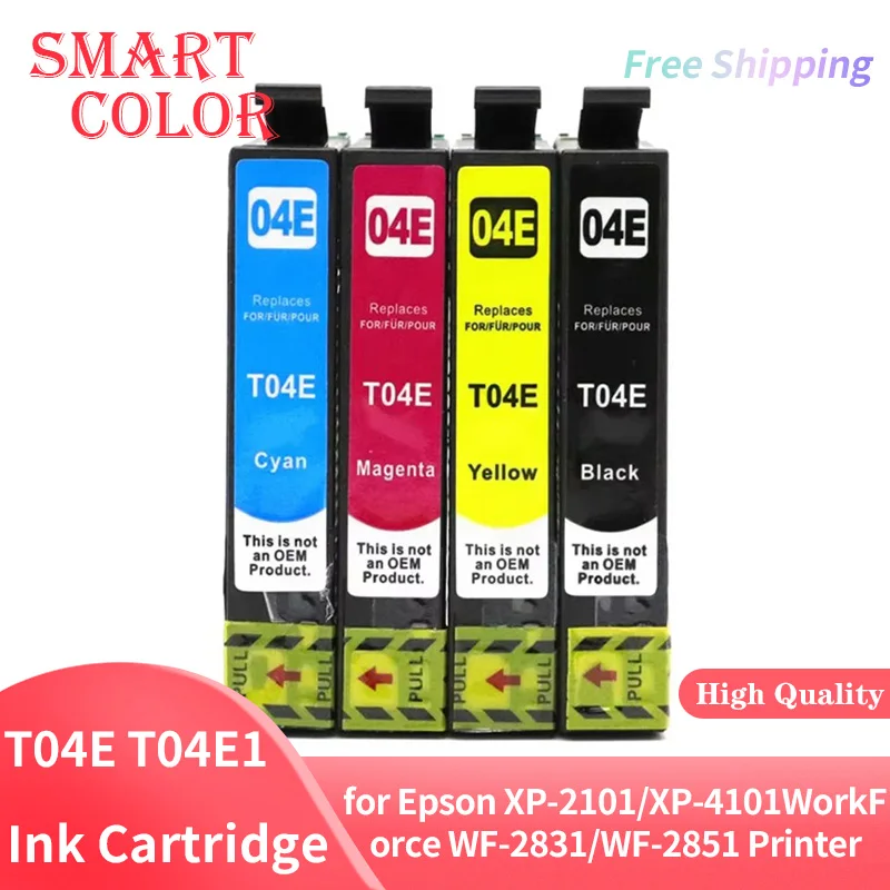 T04E T04E1 T04E4 04E Compatible Ink Cartridge for Epson Expression Home XP-2101/XP-4101,WorkForce WF-2831/WF-2851 Printer