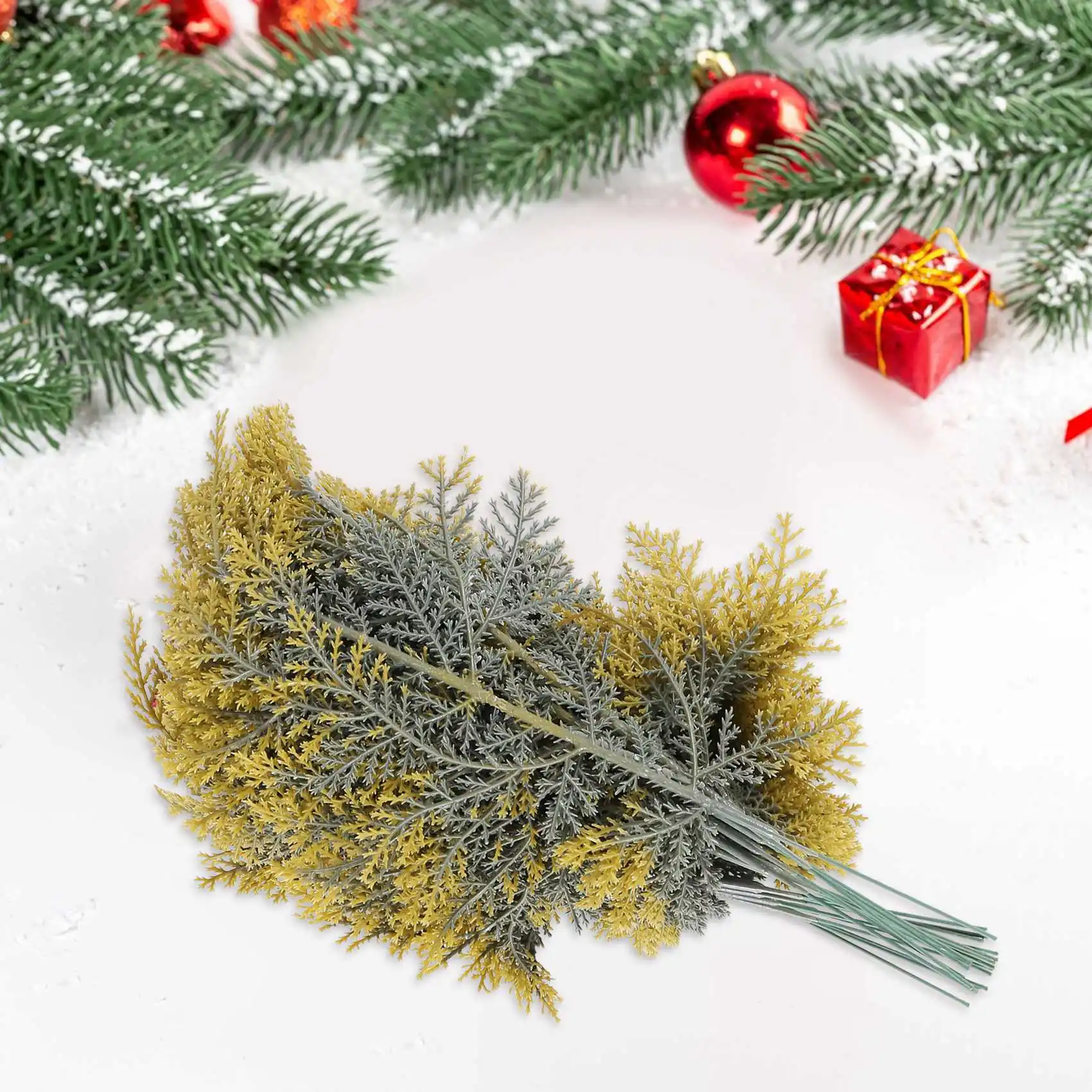 

A20I 20 шт. искусственные кедровые пружины, искусственные ветки кедра, стебли кедра, спринги, аксессуары для самостоятельного изготовления