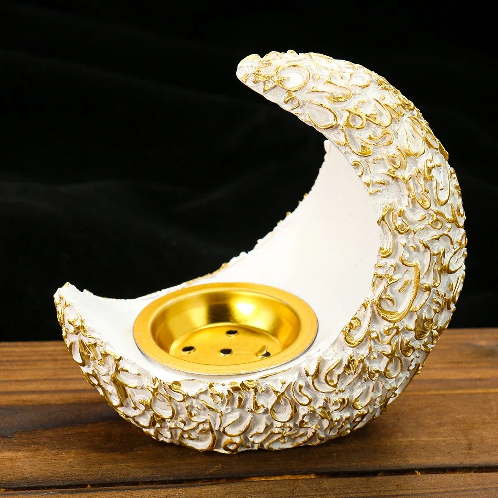 Arabian Crescent Resin Candlestick Incense Burner Ancestral Temple Decorations Aromatherapy Stove
