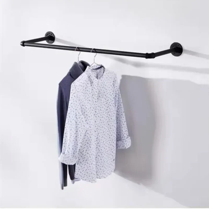 Perchero de pared de Metal Retro, arte del hierro, tubo de agua, soporte de exhibición de ropa, almacenamiento elegante para el hogar o la tienda de
