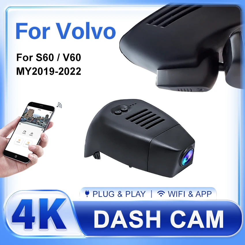 

New! Plug and play Car DVR Wifi Video Recorder Dash Cam Camera Control by Mobile Phone App For VOLVO V60 S60 2019 2020 2021 2022