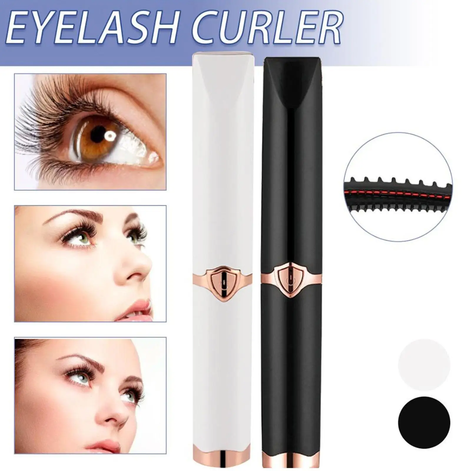 

Heated Eyelash Curler USB Rechargeable Electric Eyelash Curler For Eye Lash Quick Natural Curling And 24 Hours Long Lasting