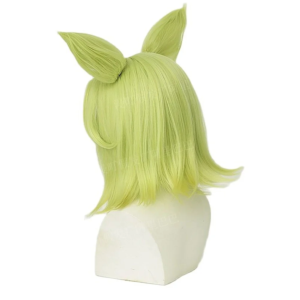 Game Zeri Groene Cosplay Pruik De Spark van Zaun Zeri Cosplay Kort Hittebestendig Synthetisch Haar + Pruik Cap voor Prop Halloween ﻿