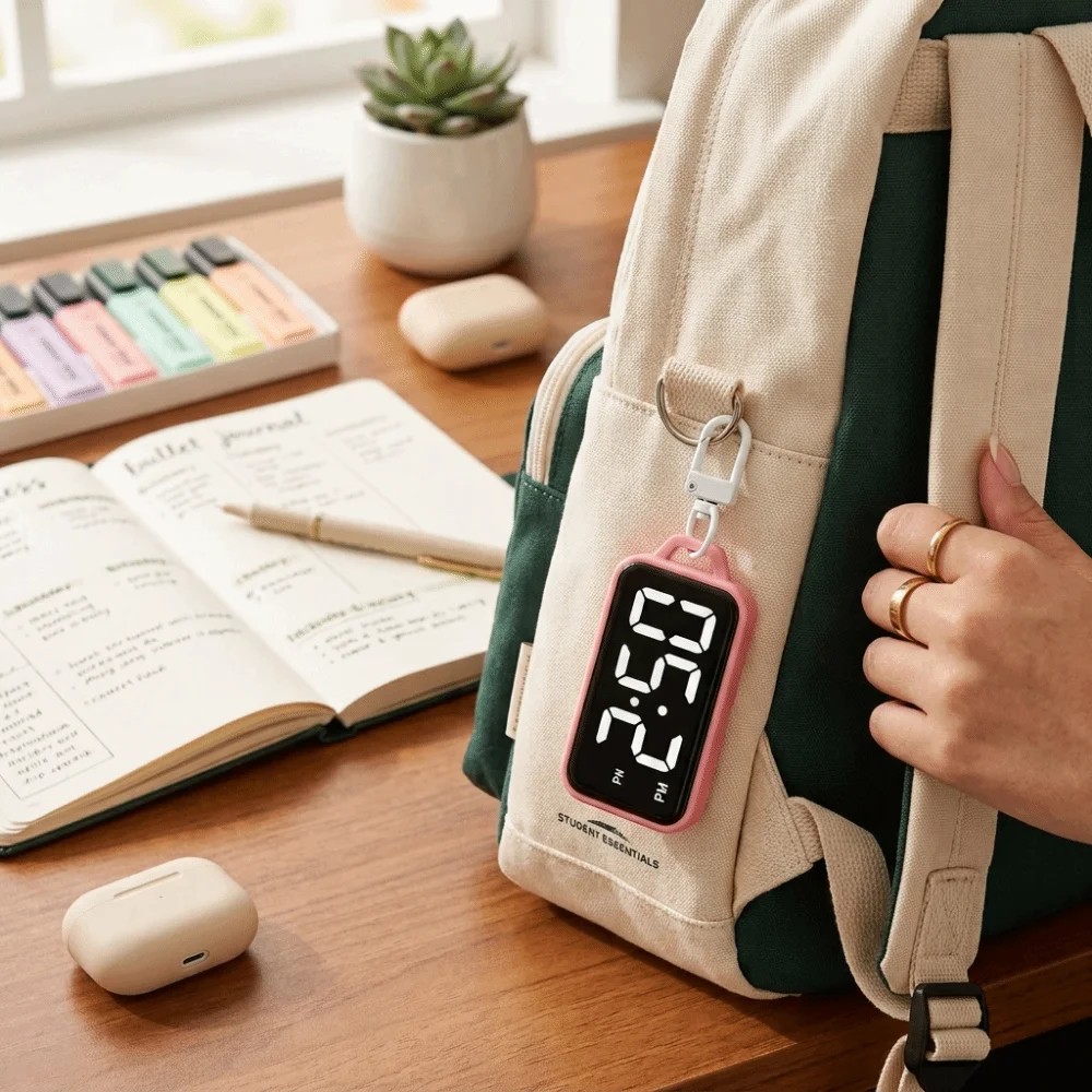 Digital Display Electronic watch Pocket-Sized One-Button Operation Digital Display Watch Mute Portable Student electronic watch