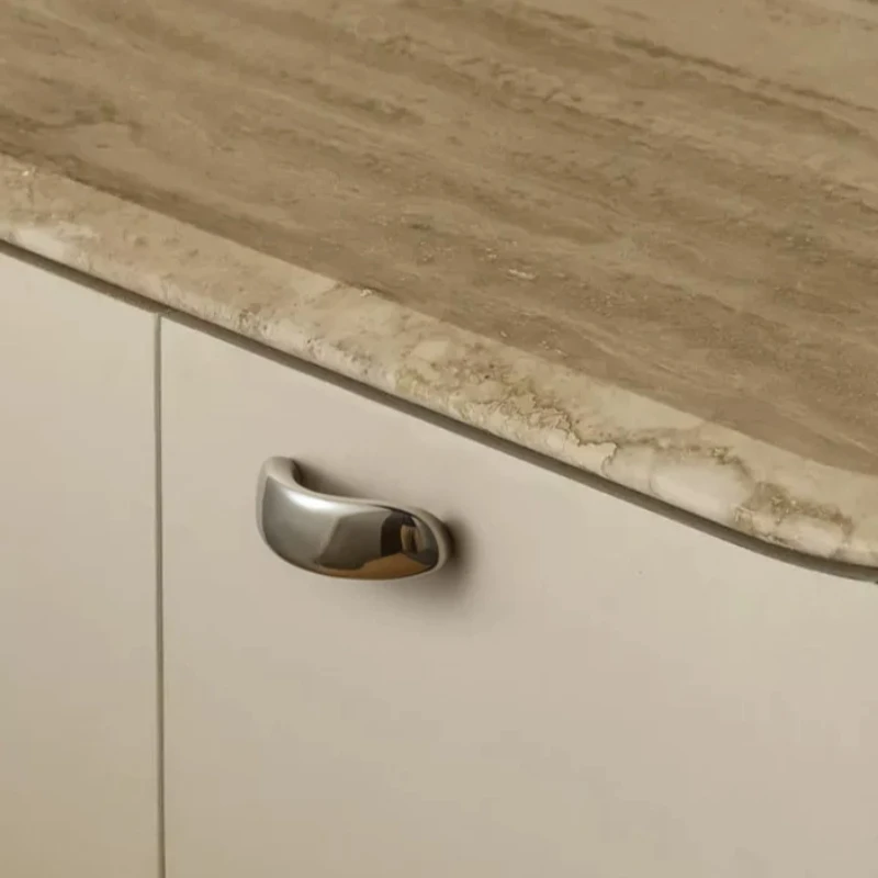 Modern Titanium Silver Cabinet Knob Brass Hardware Handle Kitchen Shoe Cabinet Knob and Pulls Creative T Bar Pulls for Furniture