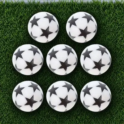 8個の黒と白のテーブルサッカーボールは、安全なプラスチック製で、卓上サッカーゲーム機のアクセサリー用です。