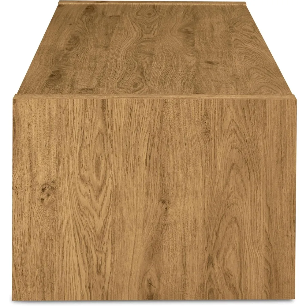 Tavolino da caffè Dakota da 51" in legno di quercia con 2 cassetti con chiusura ammortizzata e ripiano aperto, finitura rustica