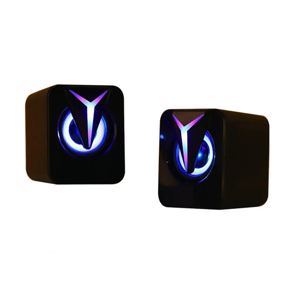 Speaker Desktop portabel, Speaker Usb Mini portabel dengan lampu Rgb untuk komputer Laptop kotak suara Surround Virtual untuk Desktop