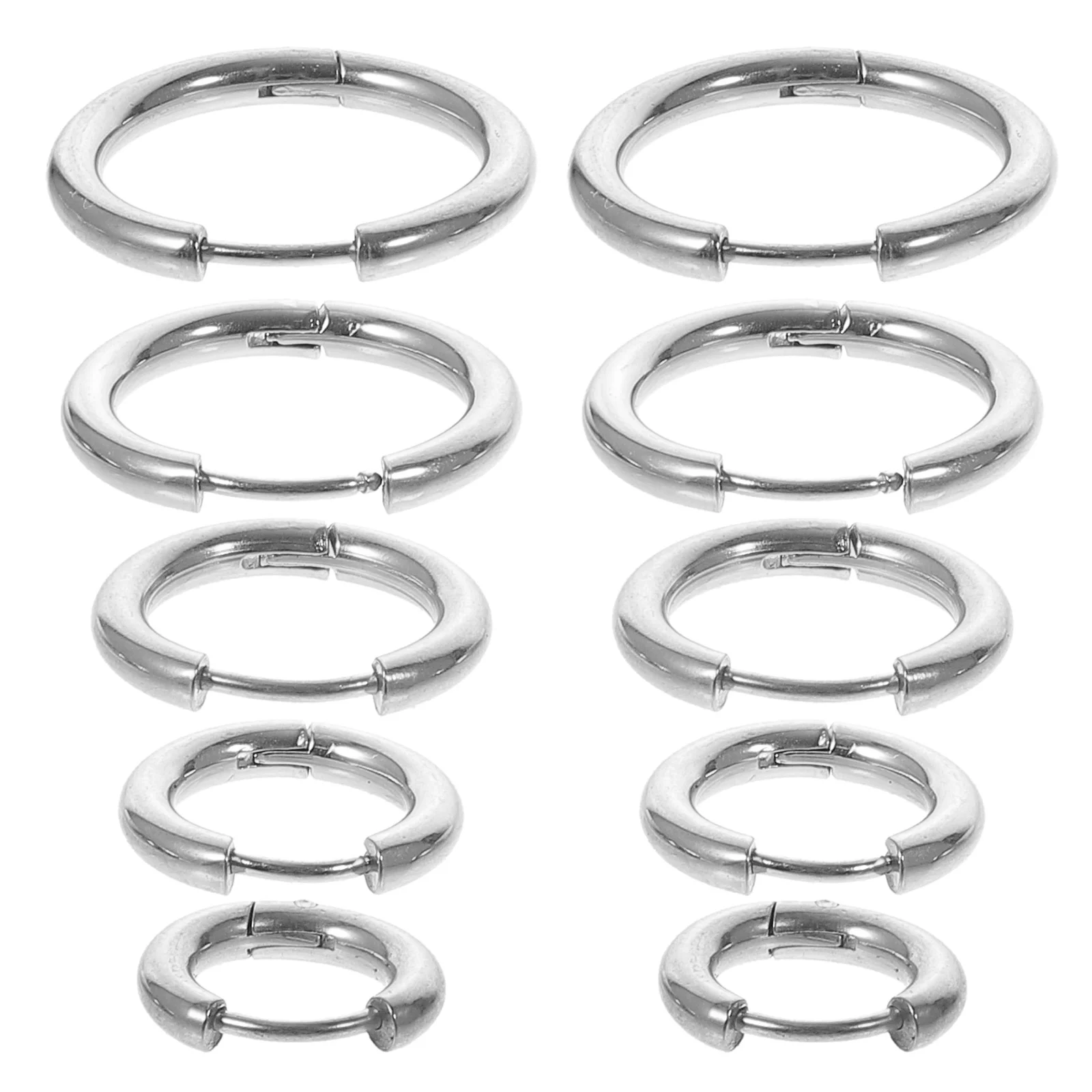 10 Pcs of The Lid Earrings Silver Cartilage Fashion Hoop for Women Mini Hoops Miss