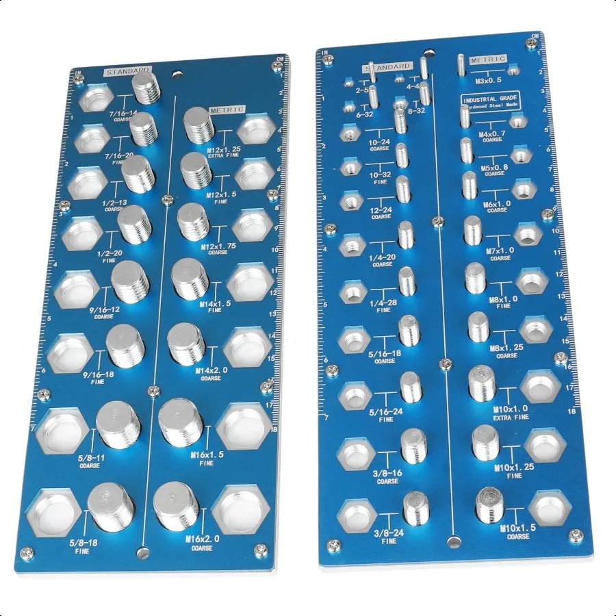 

Thread Checker 38 Nut and Bolt Thread Size Checker Screw Identifier Gauge with Standard Metric Blue