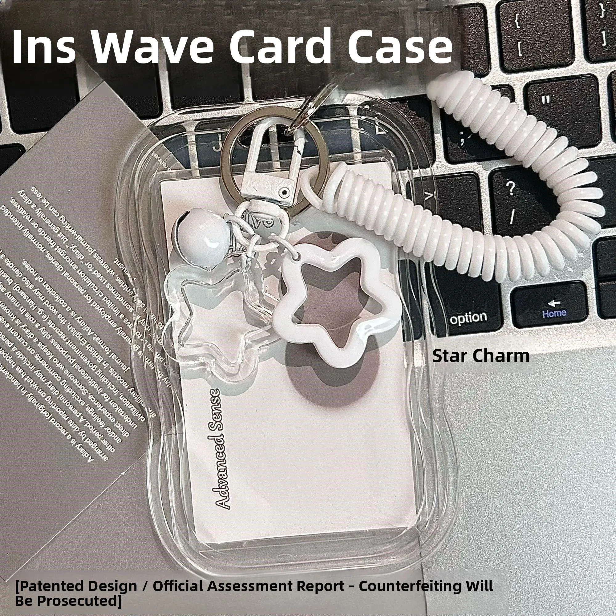Transparent  Ear Student ID Card Holder Lanyard Protection Cover for Campus Meal Card Metro Ticket Cute Cartoon Design
