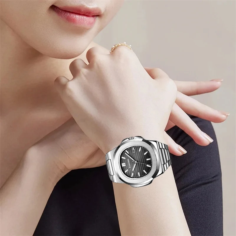 LIGE 2024 New Fashion Square Watches For Women Top Brand Luxury Women\'s Bracelet Watch Casual Waterproof Date Quartz Chronograph