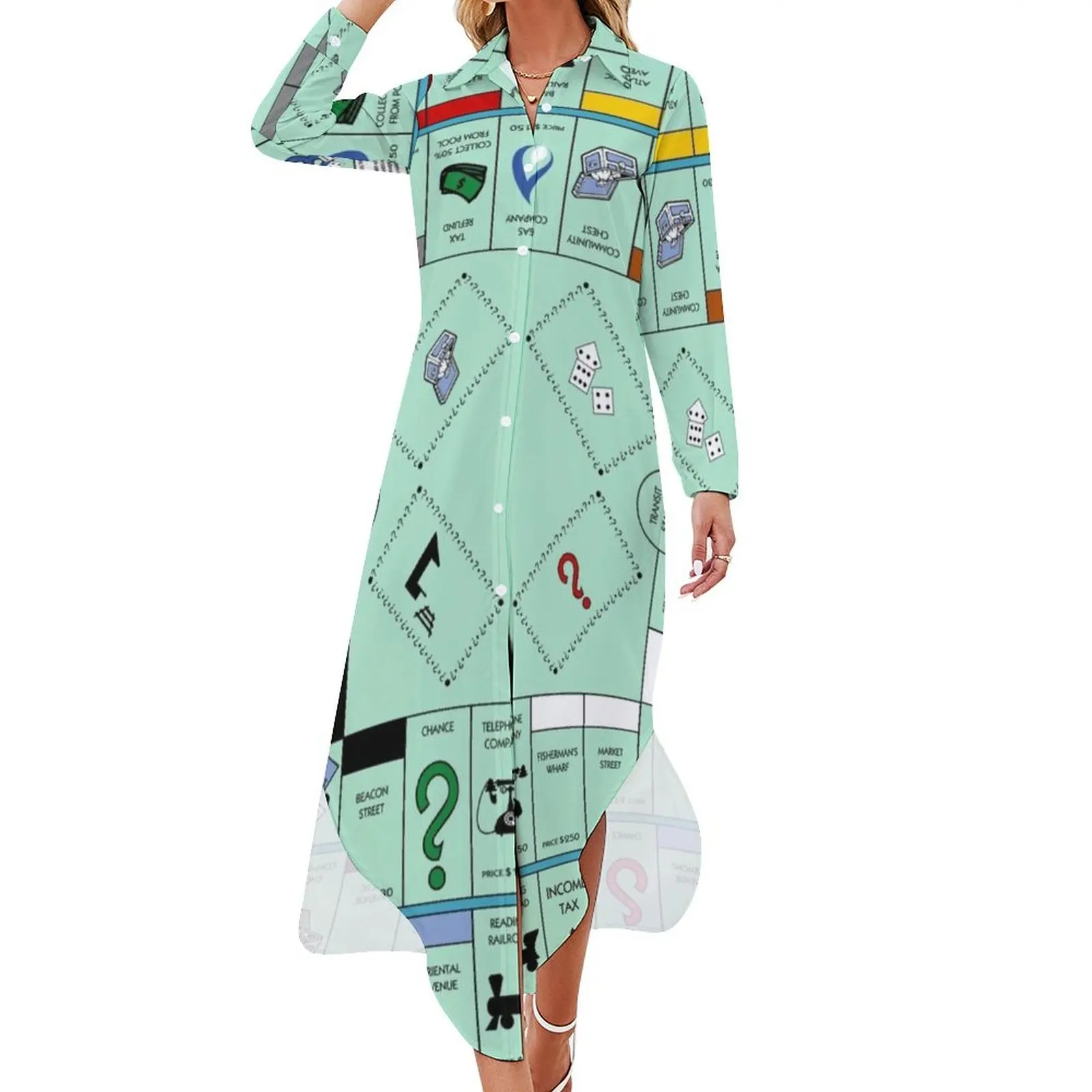 

Board Long Sleeved Shirt Dress dresses summer long sleeve dress