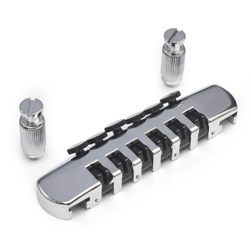 Guitar Rolling Saddle Bridge Tailpiece, Hidden Studs, Compatible for LP, Les Paul, 6-String Electric Gutiar