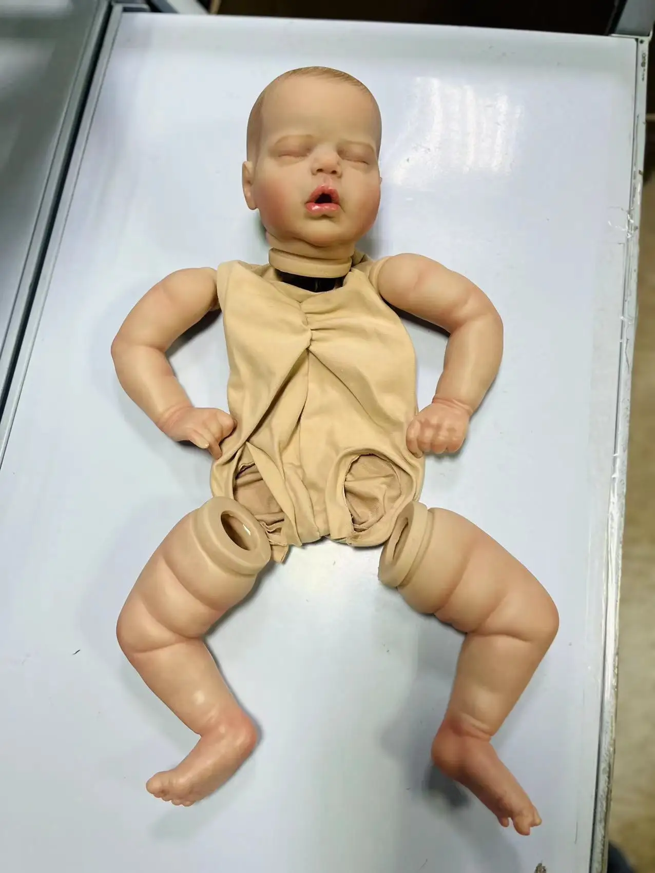 22inch Reborn Alexis with Rooted Eyelashes 3D Painted Skin Visible Veins Reborn Doll Parts with Body Visible Veins Sign on Neck