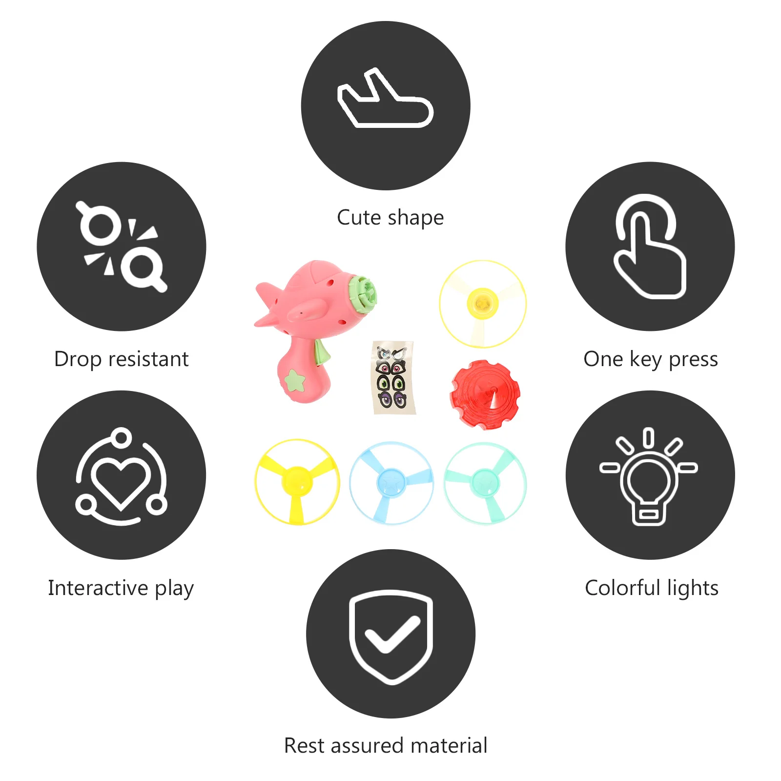 

Bamboo Dragonfly Fish Flying Saucer Disc Plaything Funny Glowing Toys Plastic Shape Child